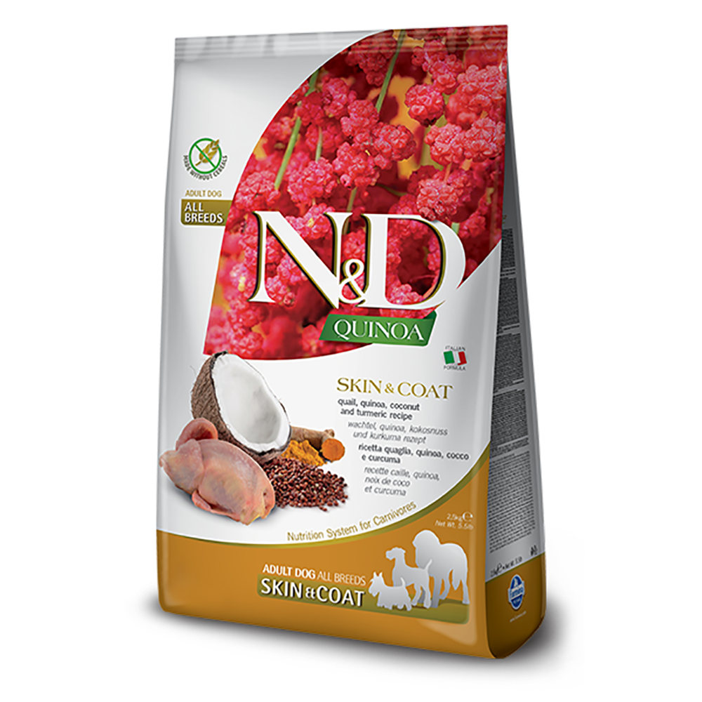 Farmina N&D Quinoa Adult Dog Quail Skin & Coat 15.4lb