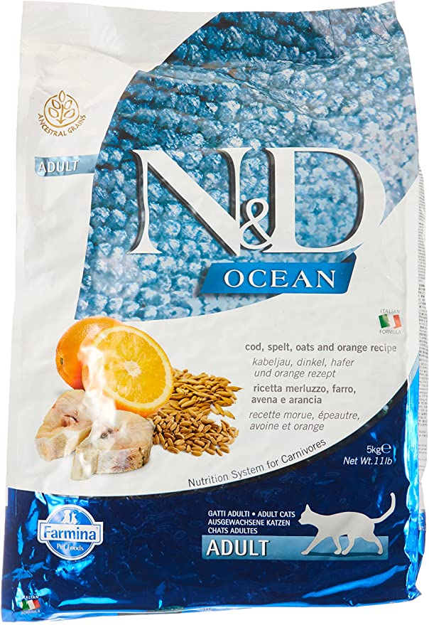 Farmina N&D Ocean Cod Spelt Oats and Orange  11lb